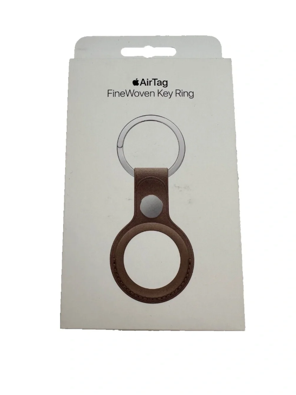 GENUINE APPLE AIRTAG FINEWOVEN KEY RING SADDLE BROWN MT2L3ZM/A NEW